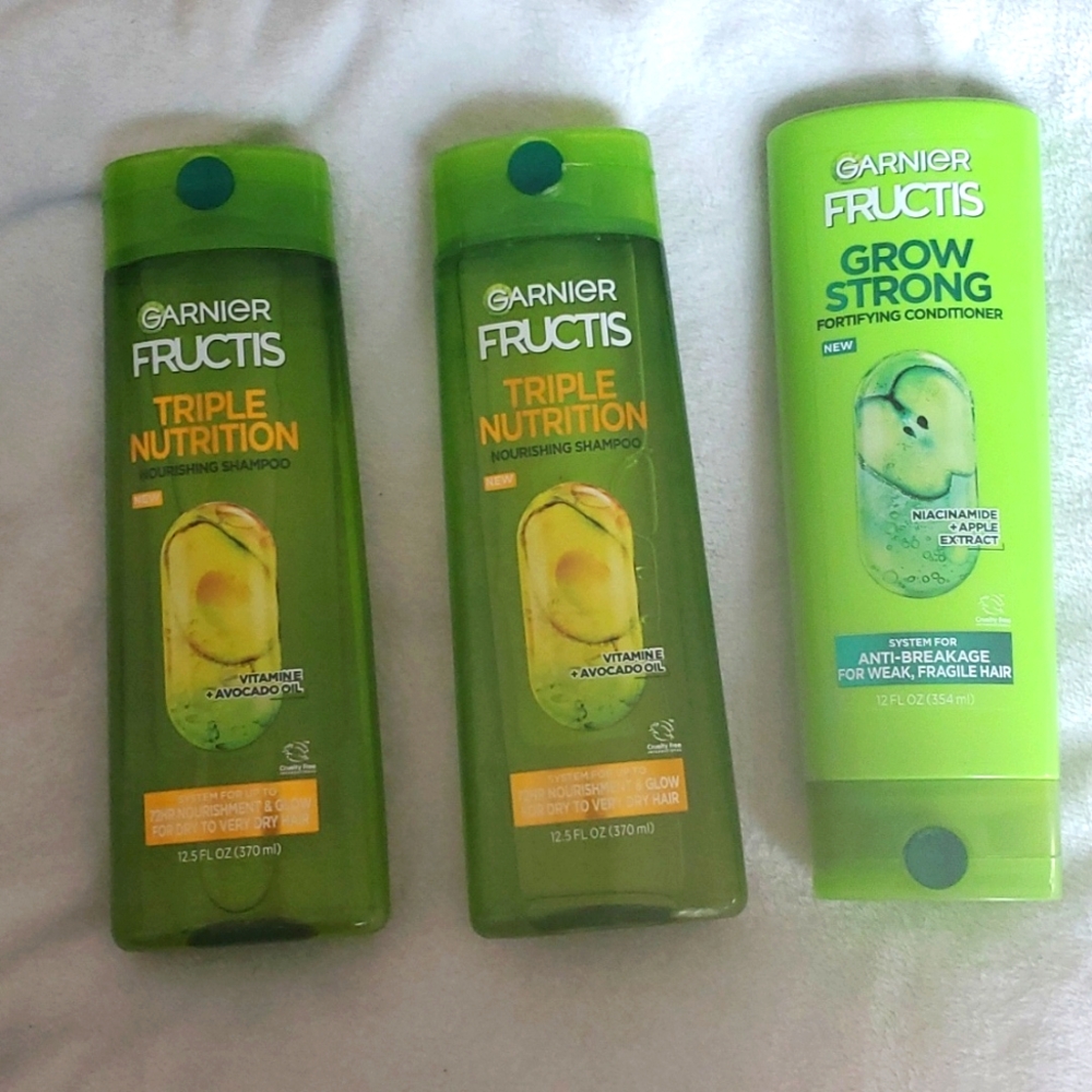 Garnier Fructis Triple Nutrition Shampoo,12.5 x2 Garnier Grow/Strong Conditioner